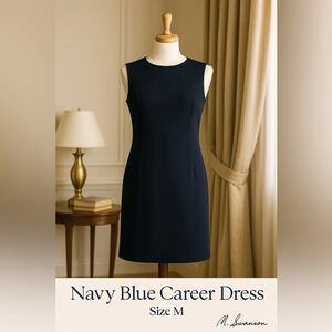 Donna Ricco New York Navy Blue Career Shift Dress – Size M (EUC)